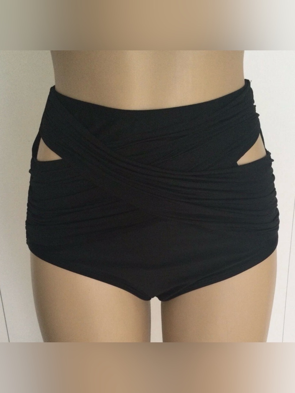 Gabifresh X Swimsuits For All High Waisted Ruched Bikini Bottom Black Size 12